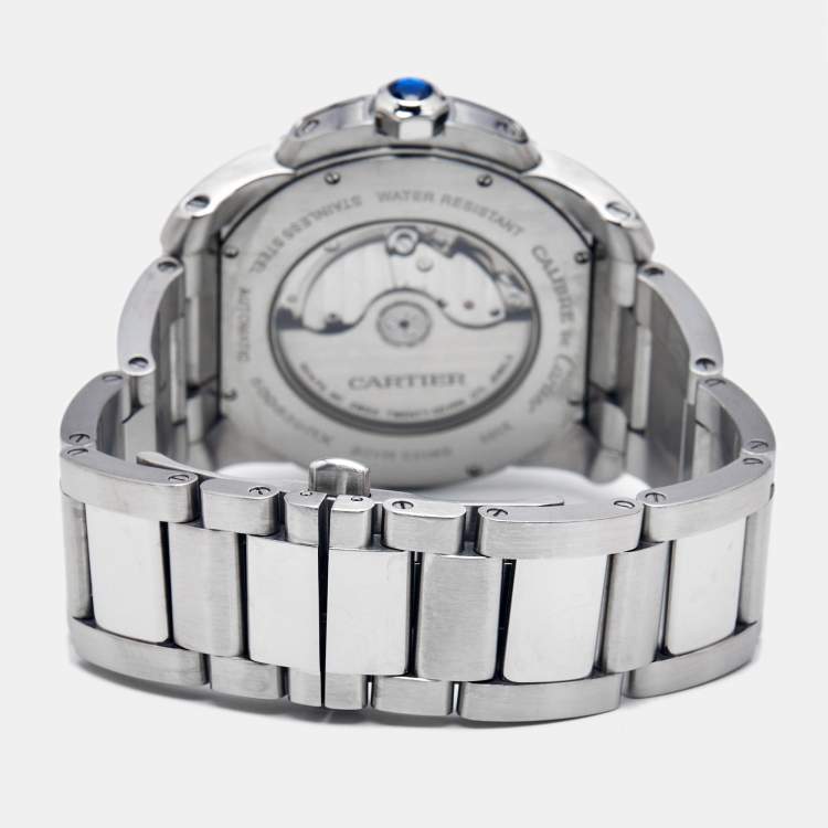 Pre Owned Cartier Silver Stainless Steel Calibre de Cartier W7100015 Men's Wristwatch 42 mm