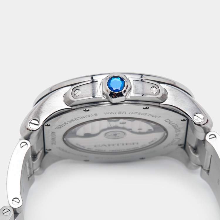 Pre Owned Cartier Silver Stainless Steel Calibre de Cartier W7100015 Men's Wristwatch 42 mm