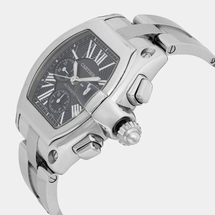 Pre Owned Cartier Roadster XL W62007X6 Automatic Black Dial Stainless Steel Men's Wristwatch 41 mm