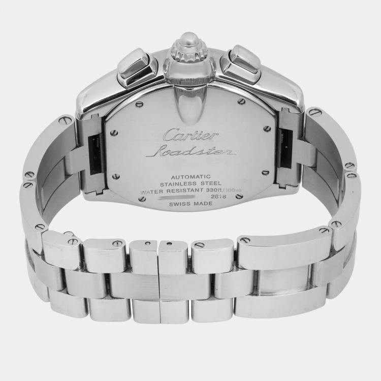 Pre Owned Cartier Roadster XL W62007X6 Automatic Black Dial Stainless Steel Men's Wristwatch 41 mm