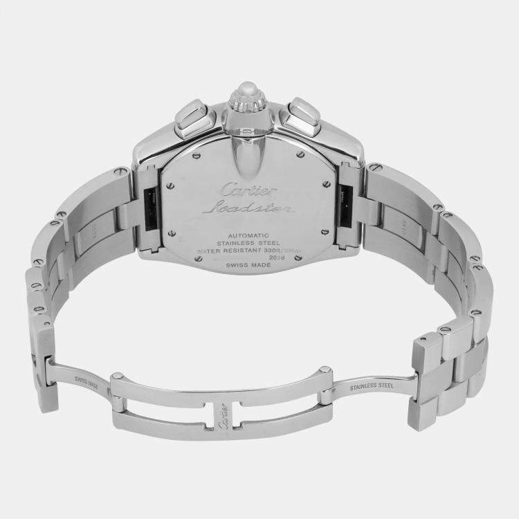Pre Owned Cartier Roadster XL W62007X6 Automatic Black Dial Stainless Steel Men's Wristwatch 41 mm