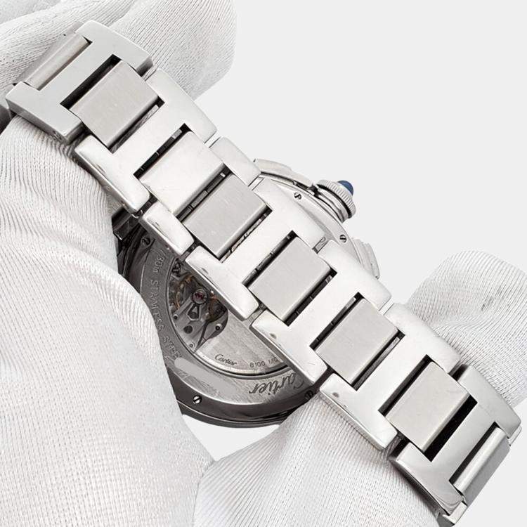Pre Owned Cartier Pasha W31085M7 Automatic Silver Stainless Steel Men's Wristwatch 42 mm