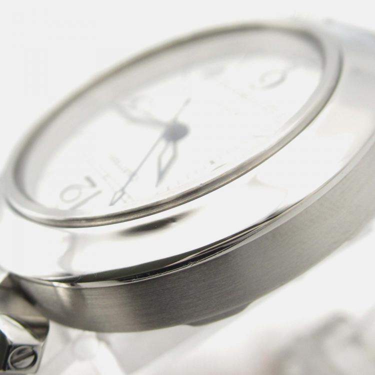 Pre Owned Cartier Pasha C W31074M7 Automatic White Stainless Steel Men's Wristwatch 35 mm
