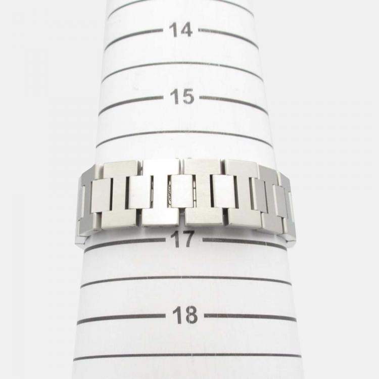 Pre Owned Cartier Pasha C GMT W31078M7 Automatic Silver Stainless Steel Men's Wristwatch 35 mm