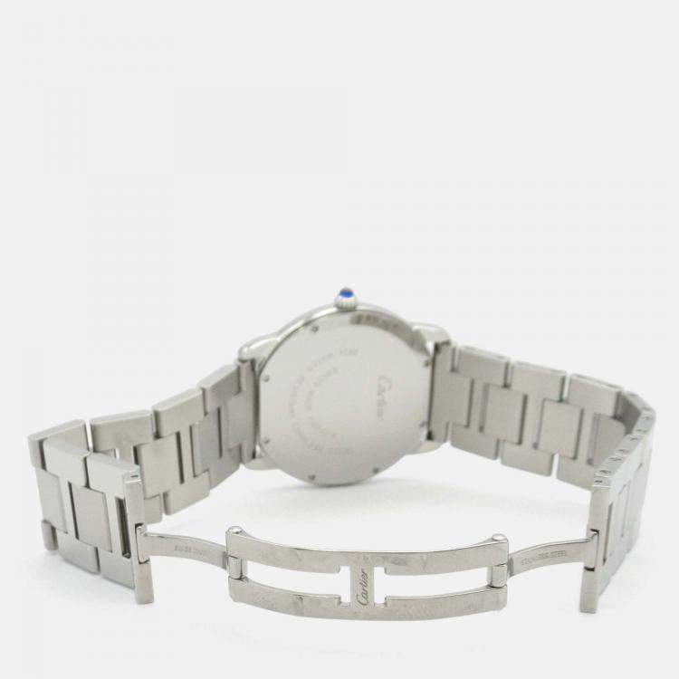 Pre Owned Cartier Ronde Solo W6701005 Quartz Silver Stainless Steel Men's Wristwatch  35.5 mm