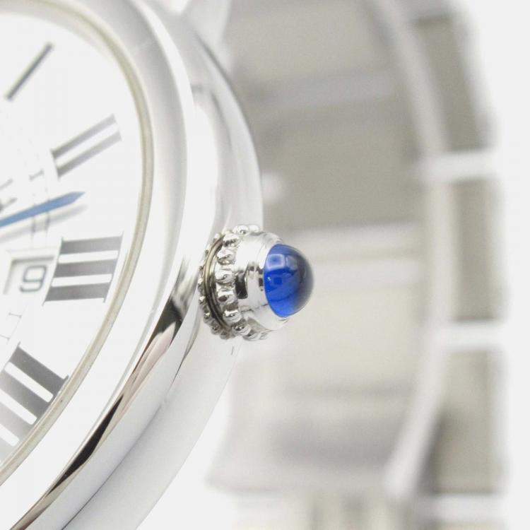Pre Owned Cartier Ronde Solo W6701005 Quartz Silver Stainless Steel Men's Wristwatch  35.5 mm