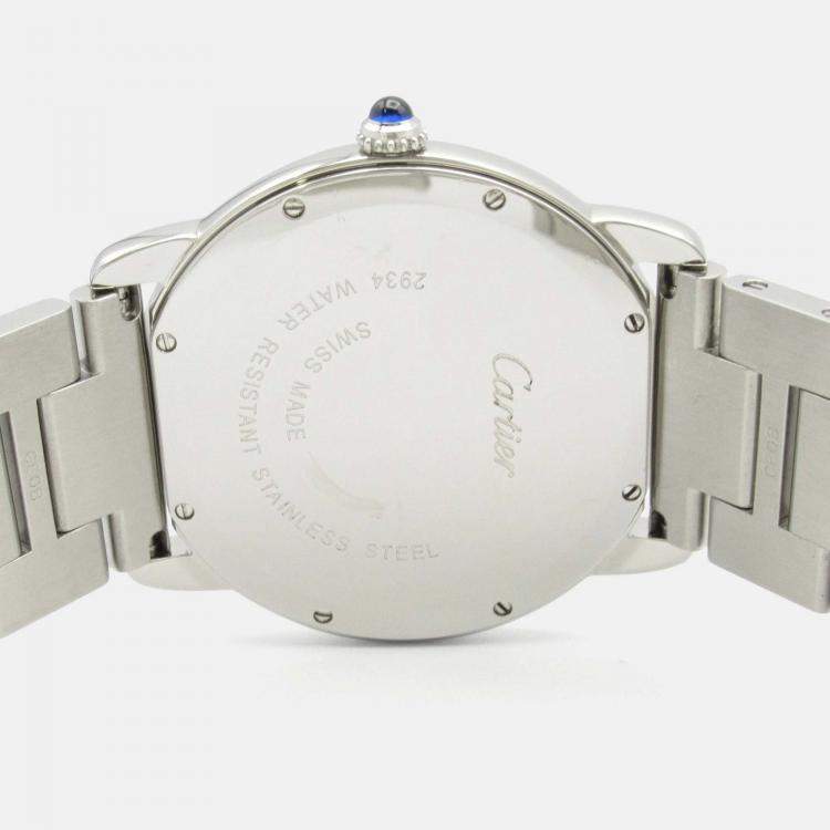 Pre Owned Cartier Ronde Solo W6701005 Quartz Silver Stainless Steel Men's Wristwatch  35.5 mm