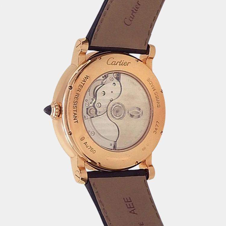 Pre Owned Cartier Rotonde de Cartier W1556220 Automatic Silver 18K Rose Gold Men’s Wristwatch 42 mm