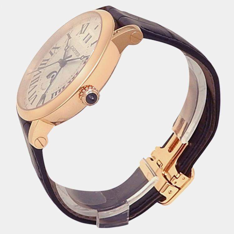 Pre Owned Cartier Rotonde de Cartier W1556220 Automatic Silver 18K Rose Gold Men’s Wristwatch 42 mm