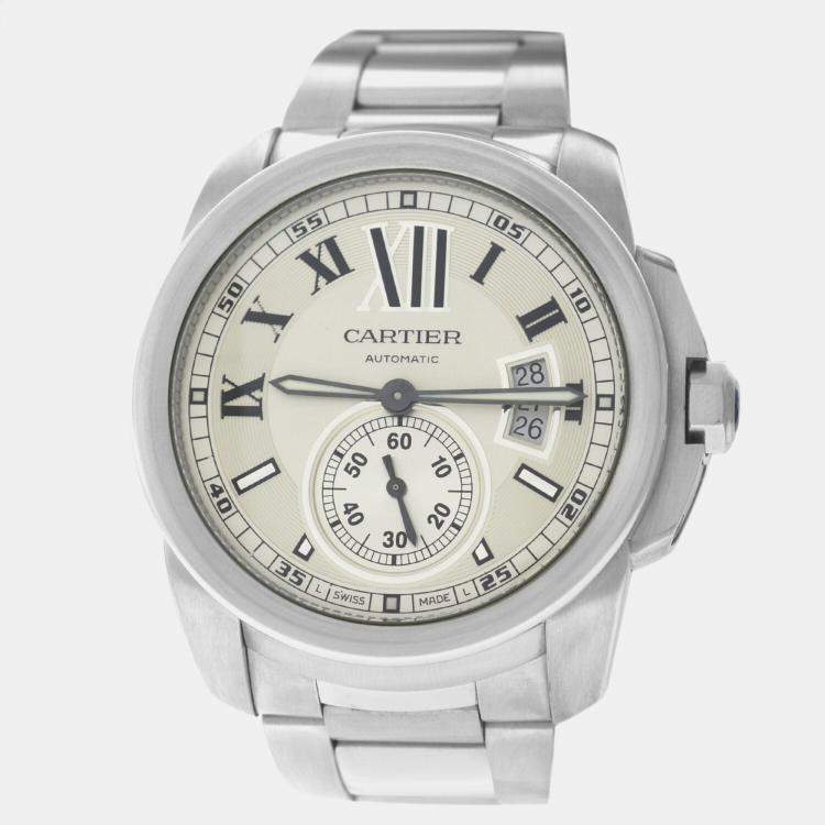 Pre Owned Cartier Calibre de Cartier W7100015 Automatic Silver Stainless Steel  Men's Wristwatch 42 mm