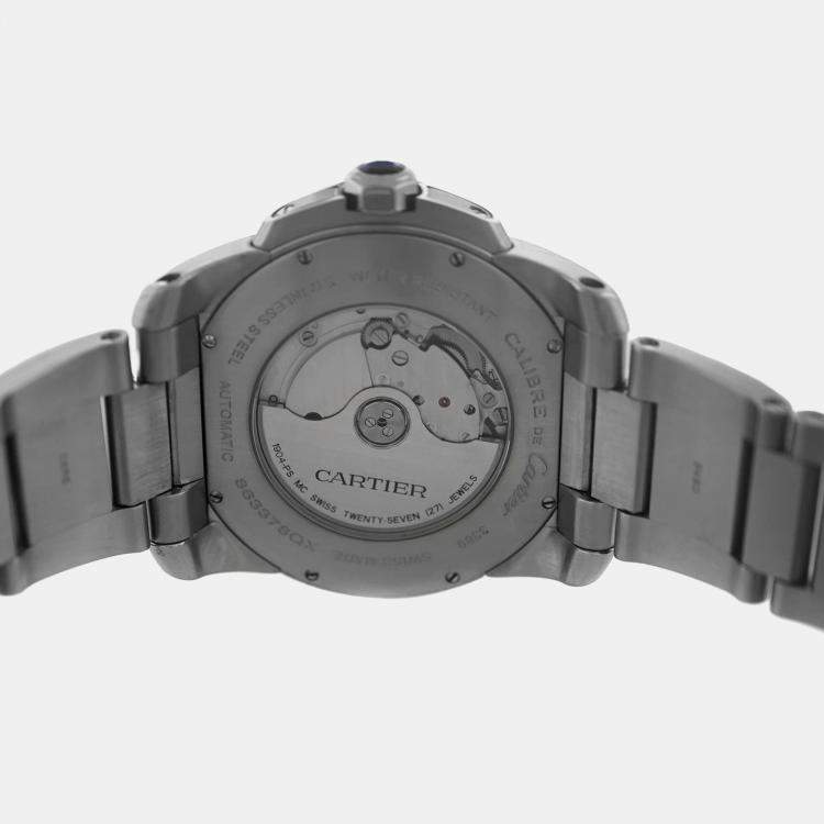 Pre Owned Cartier Calibre de Cartier W7100016 Automatic Black Stainless Steel Men's Wristwatch 42 mm