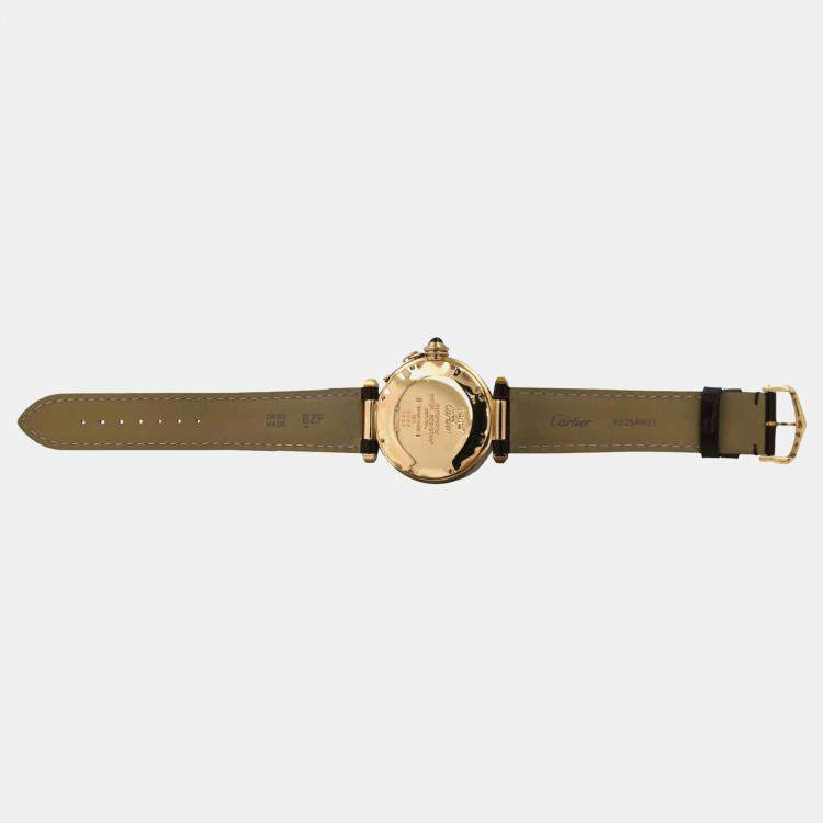 Pre Owned Cartier Pasha 820901 Automatic Silver 18K Yellow Gold Men's Wristwatch 38 mm