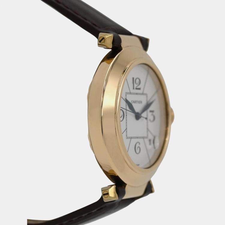 Pre Owned Cartier Pasha 820901 Automatic Silver 18K Yellow Gold Men's Wristwatch 38 mm