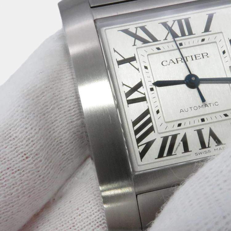Pre Owned Cartier Tank Francaise WSTA0067 Automatic Silver Stainless Steel Men's Wristwatch 30.5 mm