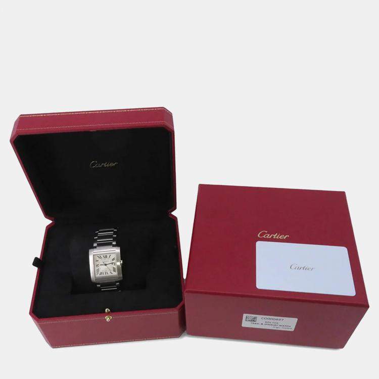 Pre Owned Cartier Tank Francaise WSTA0067 Automatic Silver Stainless Steel Men's Wristwatch 30.5 mm