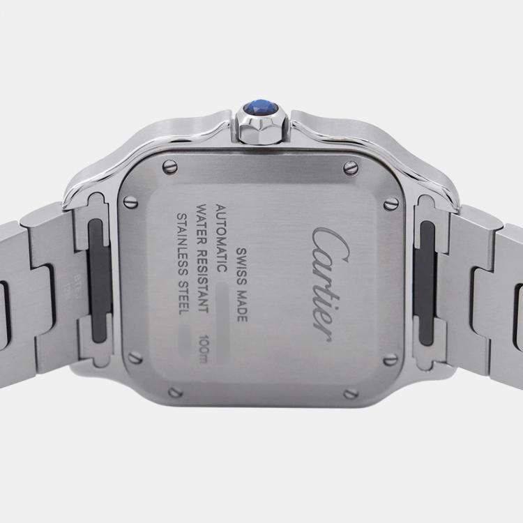Pre Owned Cartier Santos WSSA0029 Automatic Silver Stainless Steel Men's Wristwatch 35 mm