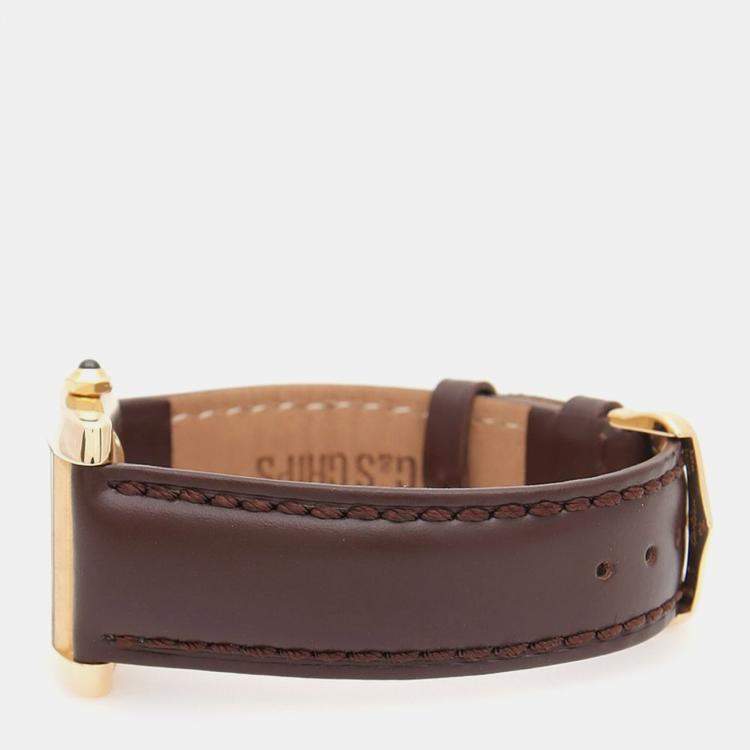 مملوكة مسبقًا ساعة يد رجالية كارتير تانك فرنسيس W5000156 أوتوماتيك ذهب أصفر 28 مم