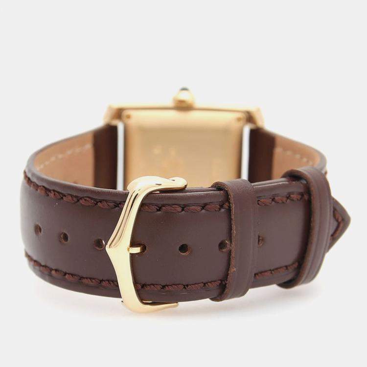 مملوكة مسبقًا ساعة يد رجالية كارتير تانك فرنسيس W5000156 أوتوماتيك ذهب أصفر 28 مم