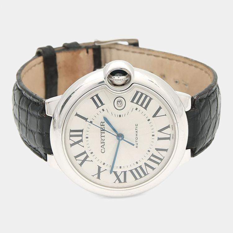 Pre Owned Cartier Ballon Bleu Automatic 18k White Gold Men's Wristwatch 42 mm