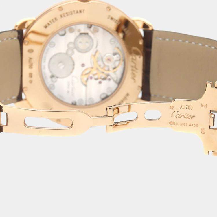 Pre Owned Cartier Ronde Louis Diamond Manual Winding Rose Gold Men's Wristwatch 42 mm