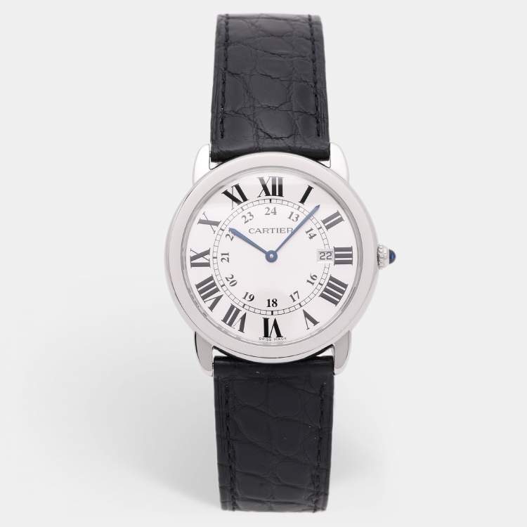 Pre Owned Cartier Ronde Solo W6700255 Quartz Stainless Steel Men's Wristwatch 36 mm