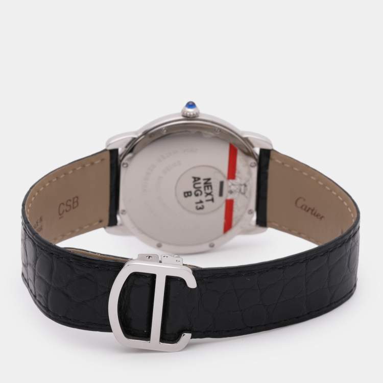 Pre Owned Cartier Ronde Solo W6700255 Quartz Stainless Steel Men's Wristwatch 36 mm