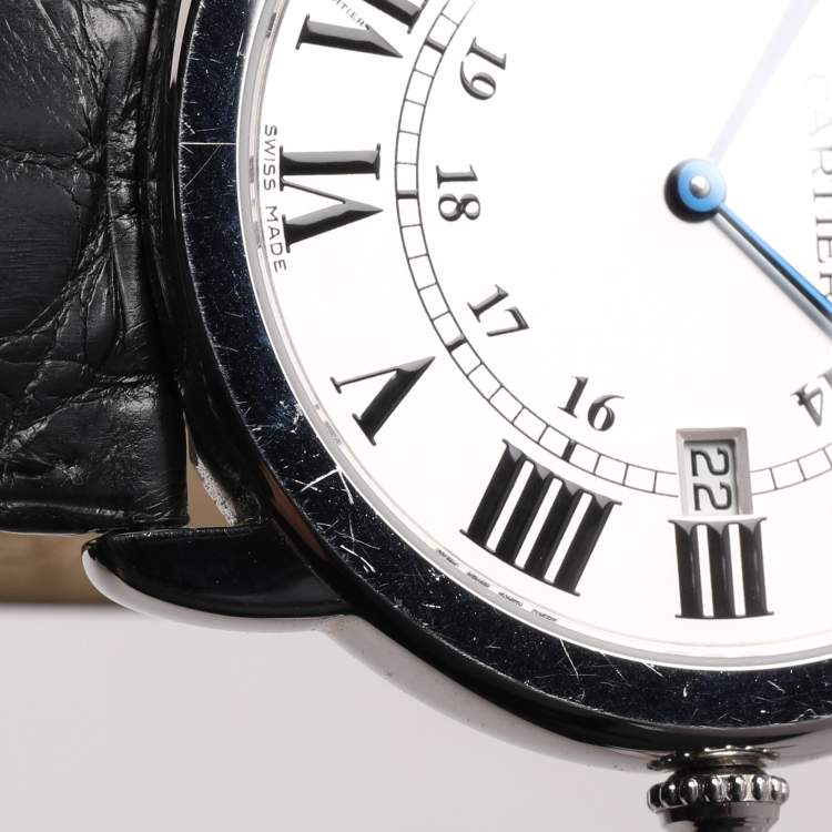 Pre Owned Cartier Ronde Solo W6700255 Quartz Stainless Steel Men's Wristwatch 36 mm