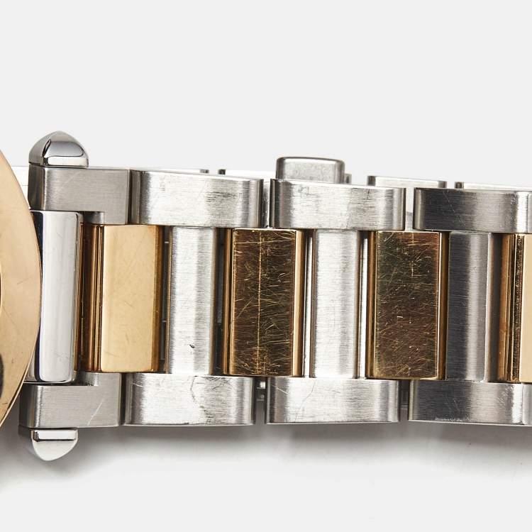 Pre Owned Cartier Pasha De Cartier CRW2PA0009 Silver Dial 18K Yellow Gold Stainless Steel Men's Wristwatch 41 mm