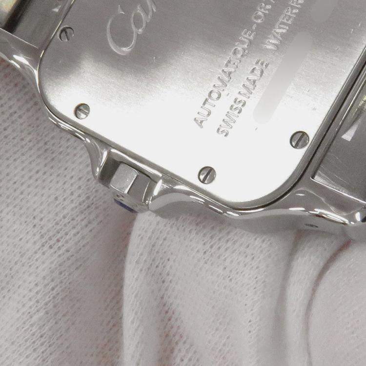 Pre Owned Cartier Santos Galbee W20099C4 Automatic White Stainless Steel Men's Wristwatch 32 mm