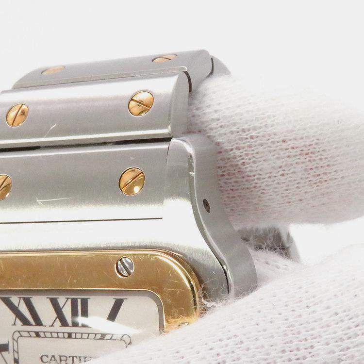 Pre Owned Cartier Santos Galbee W20099C4 Automatic White Stainless Steel Men's Wristwatch 32 mm