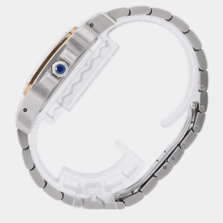 Pre Owned Cartier Santos Galbee W20099C4 Automatic White Stainless Steel Men's Wristwatch 32 mm