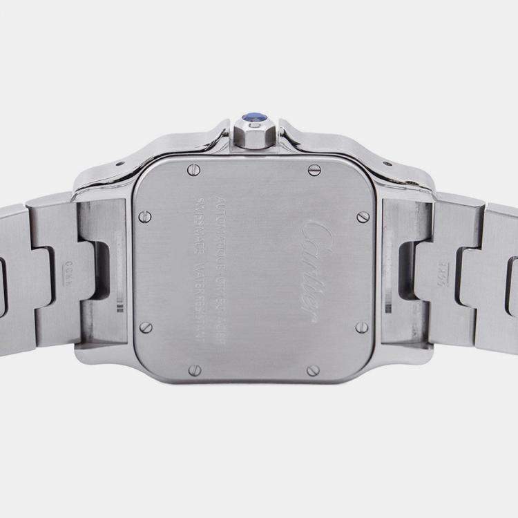 Pre Owned Cartier Santos Galbee W20099C4 Automatic White Stainless Steel Men's Wristwatch 32 mm