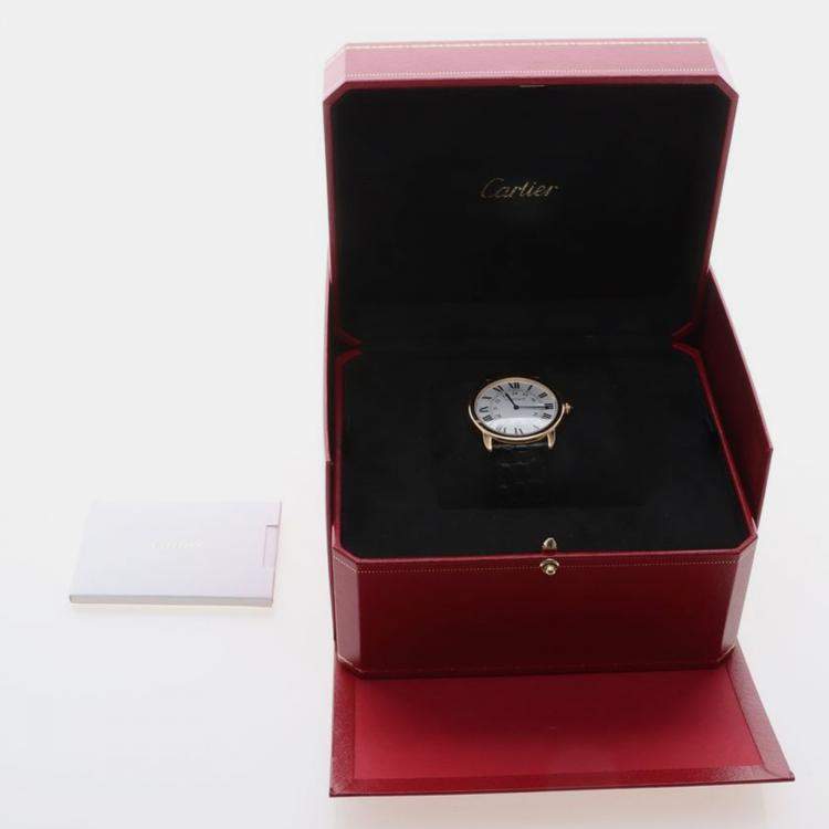 Pre Owned Cartier Ronde Solo W6700455 Quartz 18k Yellow Gold Men's Wristwatch 36mm