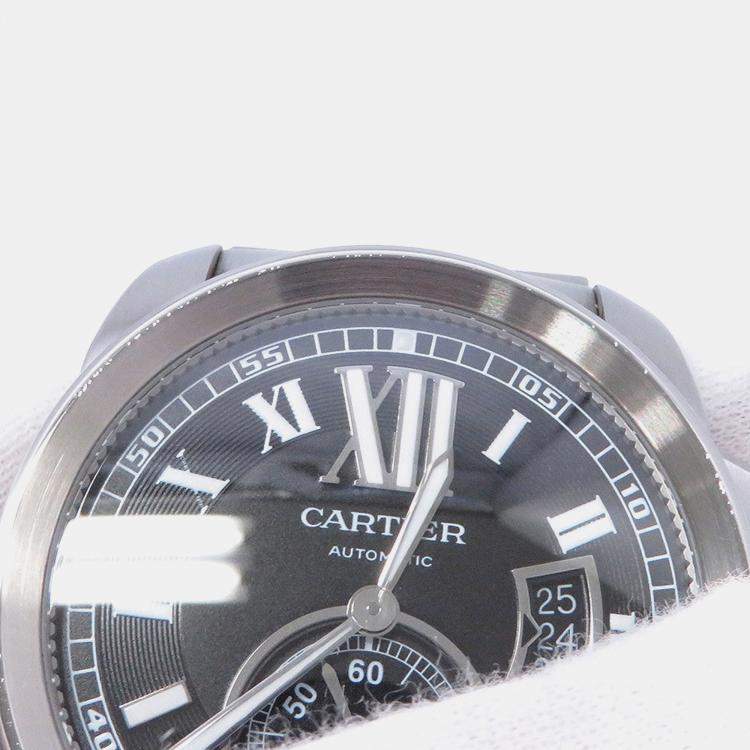 Pre Owned Cartier Calibre de Cartier W7100016 Automatic Black Stainless Steel Men's Wristwatch 42 mm