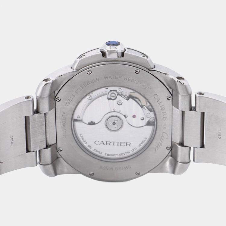 Pre Owned Cartier Calibre de Cartier W7100016 Automatic Black Stainless Steel Men's Wristwatch 42 mm