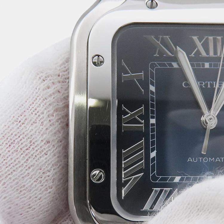 مملوكة مسبقًا ساعة يد رجالية كارتير سانتوس WSSA0030 ستانلس ستيل أزرق أوتوماتيكية 39.8 مم