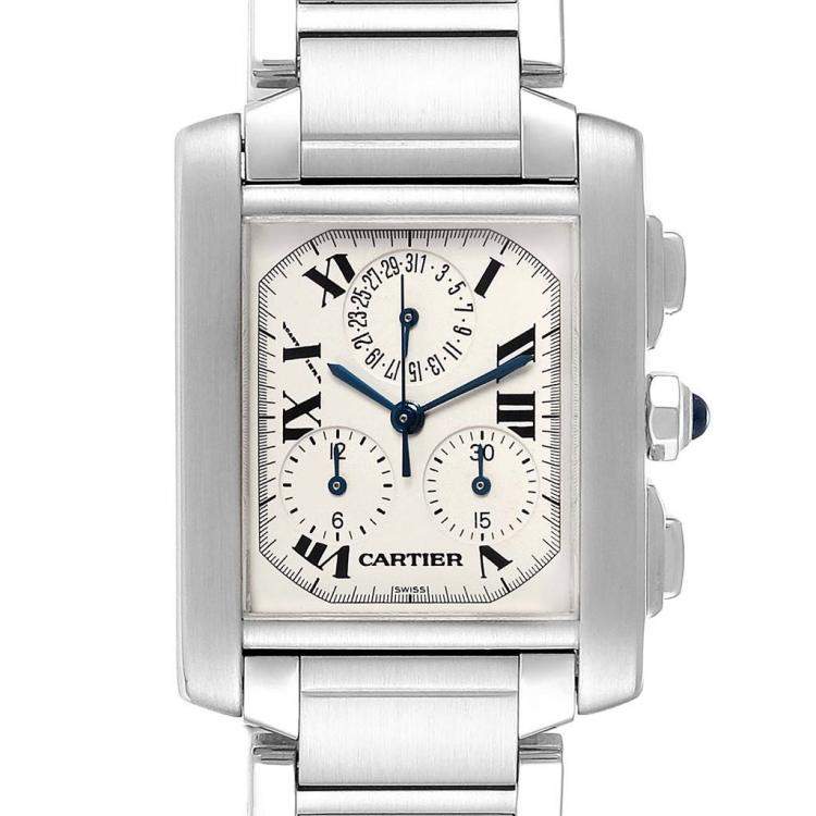Cartier Off White Stainless Steel Tank 