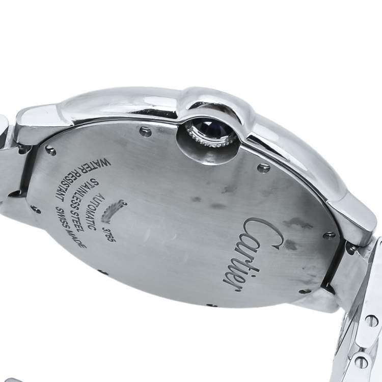 Pre Owned Cartier Silver Stainless Steel Ballon Bleu 3765 Men's Wristwatch 42MM