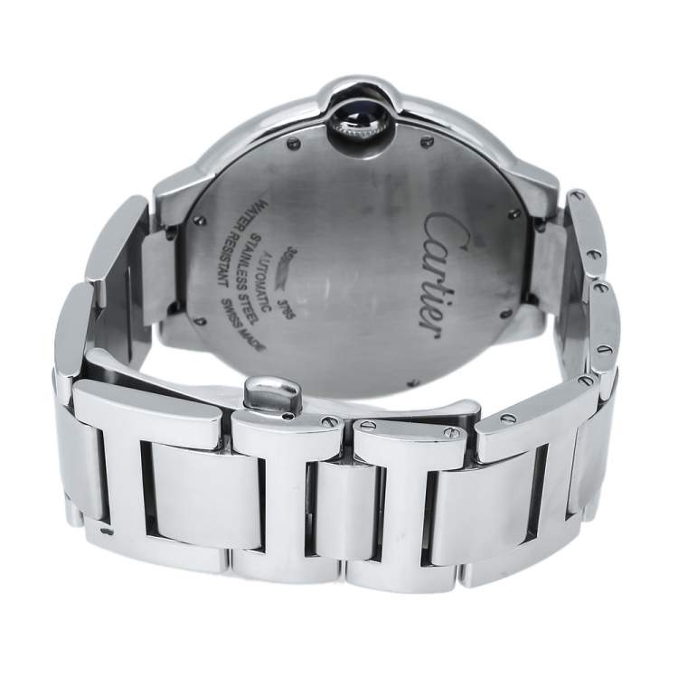 Pre Owned Cartier Silver Stainless Steel Ballon Bleu 3765 Men's Wristwatch 42MM