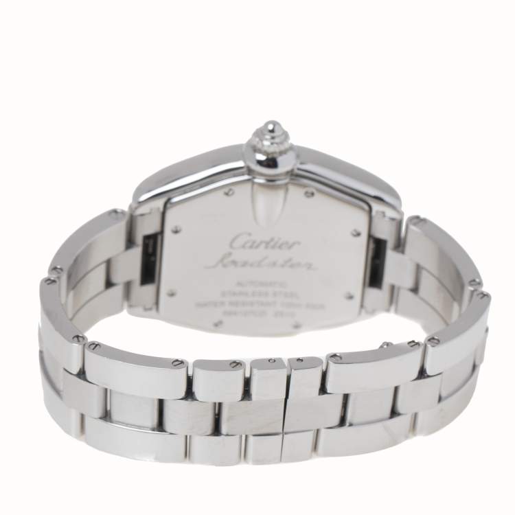 Pre Owned Cartier Black Stainless Steel Roadster 2510 Men's Wristwatch 38 mm