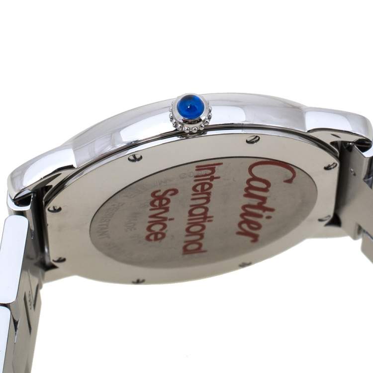 Pre Owned Cartier Silver Stainless Steel Ronde Solo 3603 Men's Wristwatch 36 mm