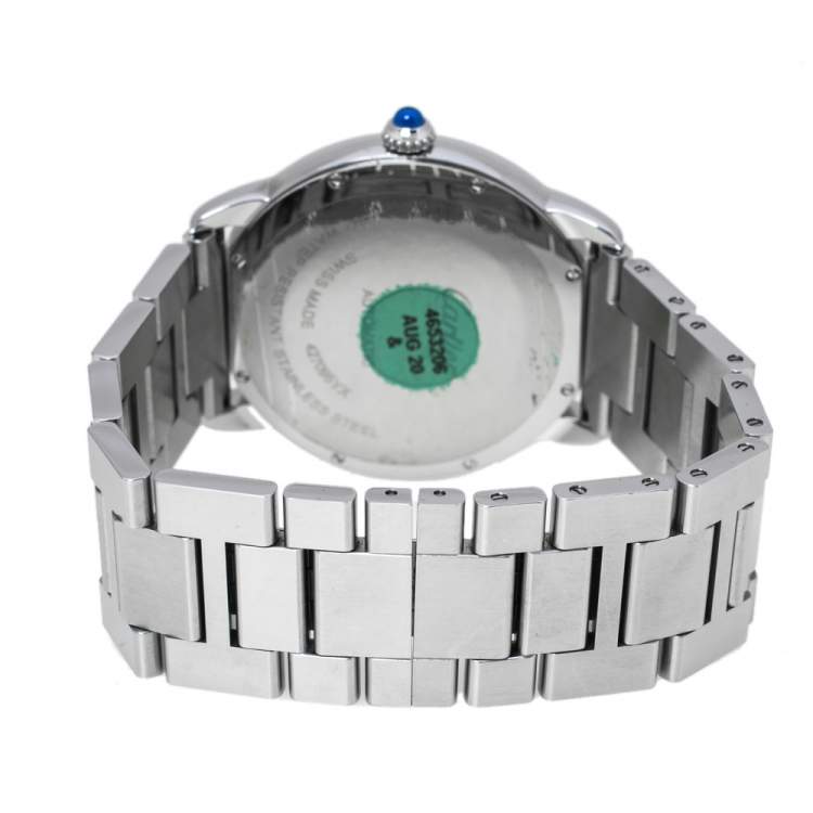 Pre Owned Cartier Blue Stainless Steel Ronde Solo de Cartier Automatic Men's Wristwatch 41MM