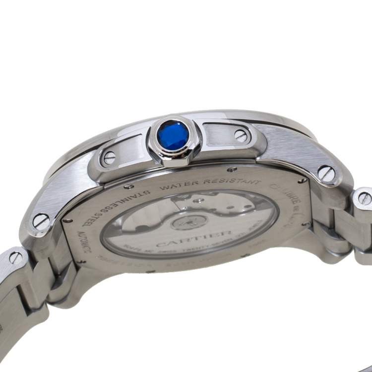 Pre Owned Cartier White Stainless Steel Calibre De Cartier 3389 W7100016 Automatic Men's Wristwatch 42MM