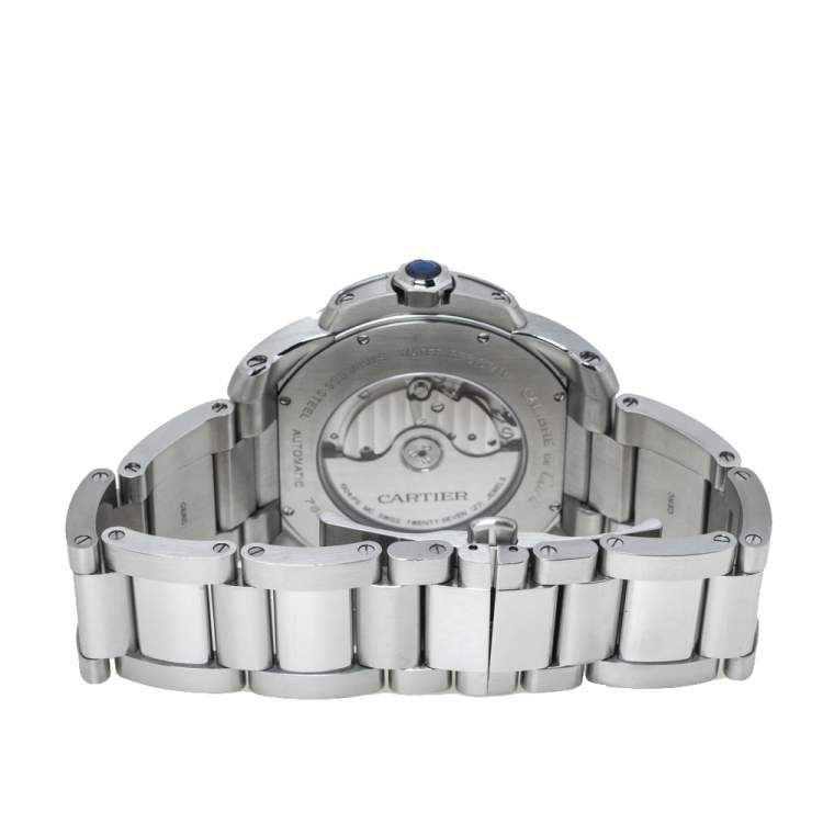 Pre Owned Cartier White Stainless Steel Calibre De Cartier 3389 W7100016 Automatic Men's Wristwatch 42MM