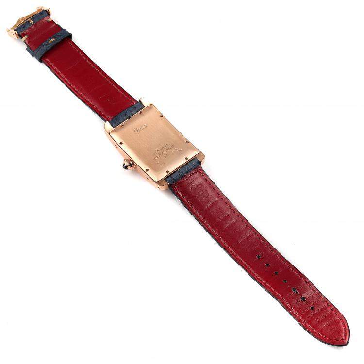 Pre Owned Cartier Silver 18K Rose Gold Tank Americaine W2609156 Men's Wristwatch 26 x 45 MM