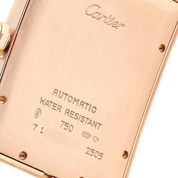Pre Owned Cartier Silver 18K Rose Gold Tank Americaine W2609156 Men's Wristwatch 26 x 45 MM