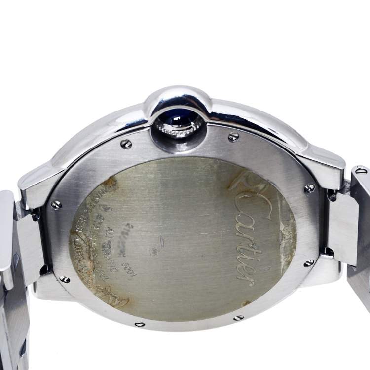 Pre Owned Cartier Silver Stainless Steel Ballon Bleu 3001 Men's Wristwatch 42 mm