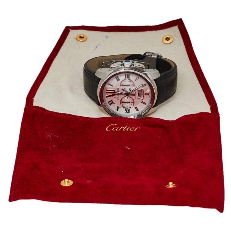 Pre Owned Cartier Silver Stainless Steel Calibre De Cartier 3578 Automatic Men's Wristwatch 42 MM