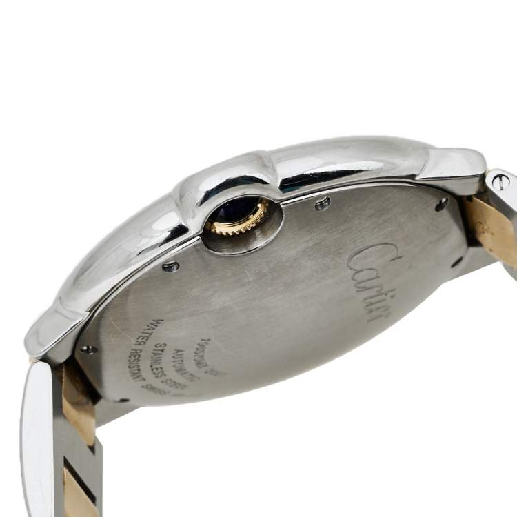 مملوكة مسبقًا Cartier Silver 18K Yellow Gold And Stainless Steel Ballon Bleu 3001 Men's Wristwatch 42 mm