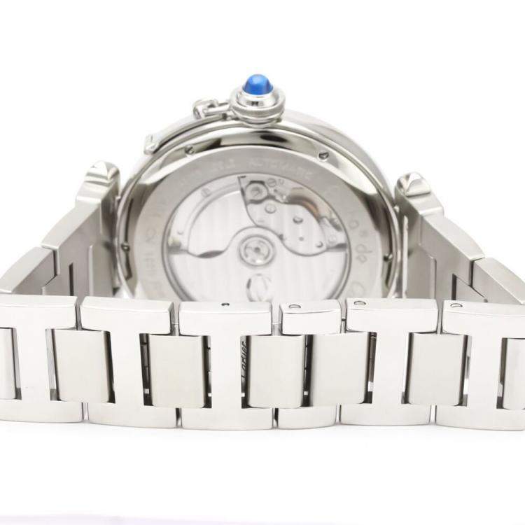 Pre Owned Cartier Silver Stainless Steel Pasha Automatic W31072M7 Men's Wristwatch 42 MM